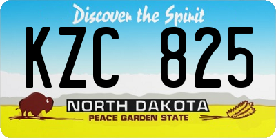 ND license plate KZC825
