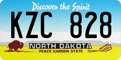 ND license plate KZC828