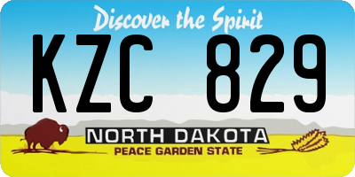 ND license plate KZC829