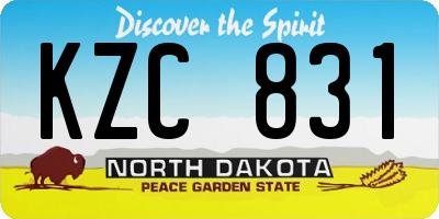 ND license plate KZC831