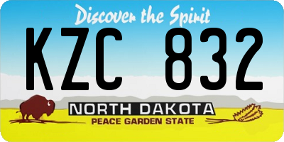 ND license plate KZC832