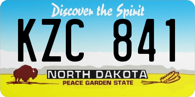 ND license plate KZC841