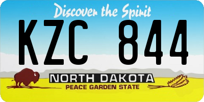 ND license plate KZC844