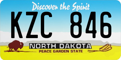 ND license plate KZC846