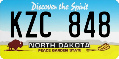 ND license plate KZC848