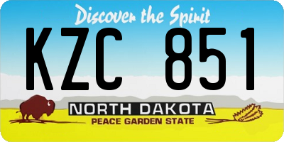 ND license plate KZC851