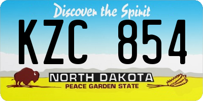 ND license plate KZC854