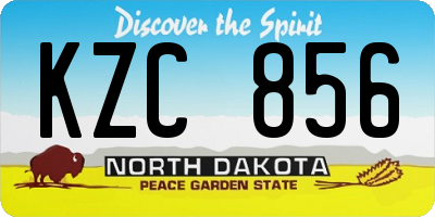 ND license plate KZC856