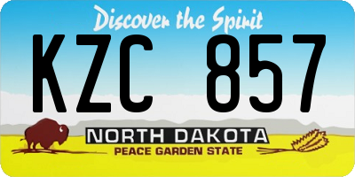 ND license plate KZC857
