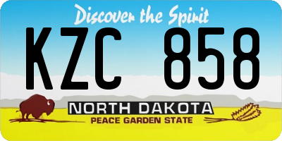 ND license plate KZC858