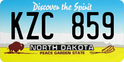 ND license plate KZC859