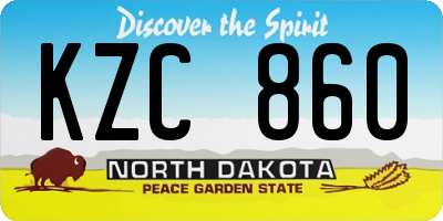 ND license plate KZC860