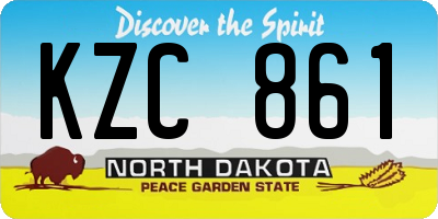 ND license plate KZC861