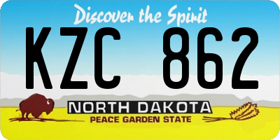 ND license plate KZC862