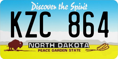 ND license plate KZC864