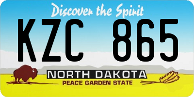 ND license plate KZC865