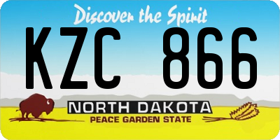 ND license plate KZC866