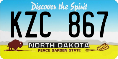 ND license plate KZC867