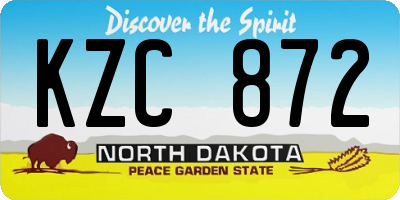 ND license plate KZC872