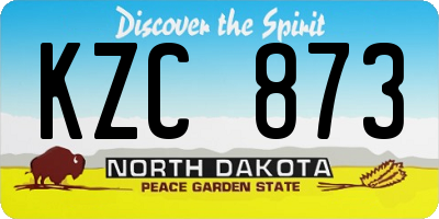 ND license plate KZC873
