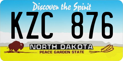 ND license plate KZC876