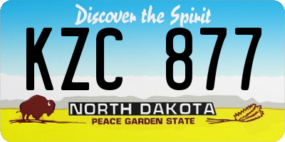 ND license plate KZC877