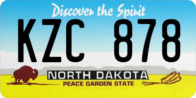 ND license plate KZC878