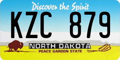 ND license plate KZC879