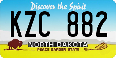 ND license plate KZC882