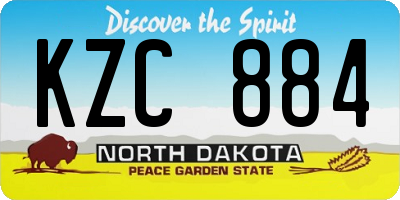 ND license plate KZC884