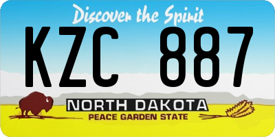 ND license plate KZC887