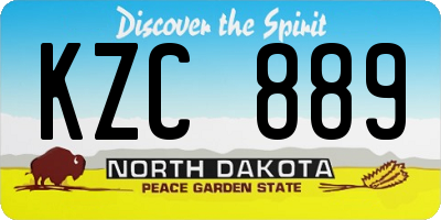 ND license plate KZC889