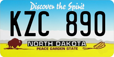 ND license plate KZC890