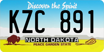 ND license plate KZC891