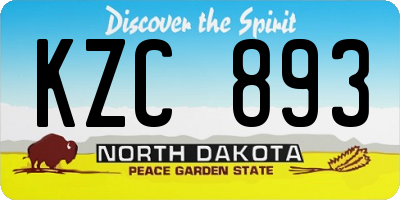 ND license plate KZC893