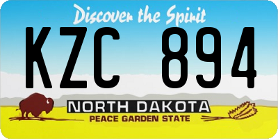 ND license plate KZC894