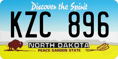 ND license plate KZC896