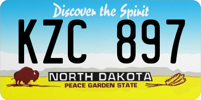 ND license plate KZC897