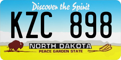 ND license plate KZC898