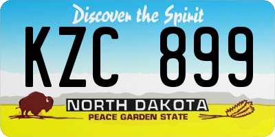 ND license plate KZC899