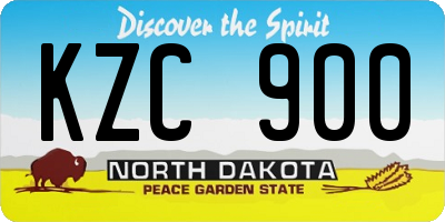 ND license plate KZC900