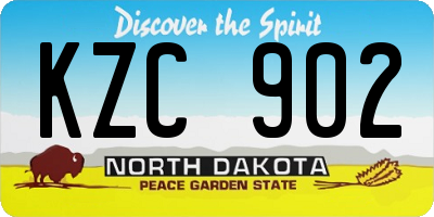 ND license plate KZC902