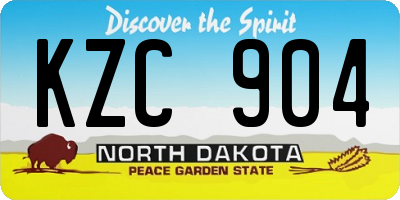 ND license plate KZC904