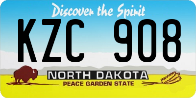 ND license plate KZC908