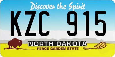 ND license plate KZC915