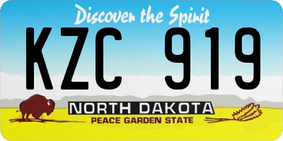ND license plate KZC919