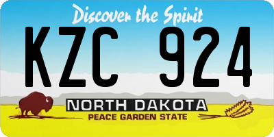 ND license plate KZC924