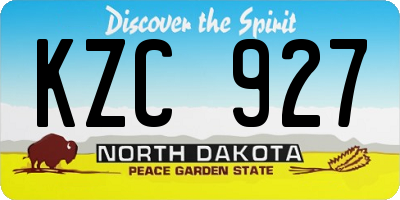 ND license plate KZC927