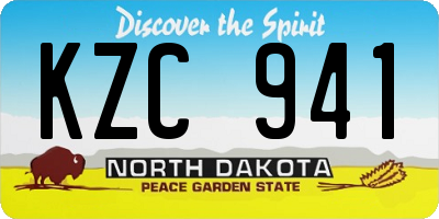 ND license plate KZC941