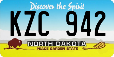 ND license plate KZC942